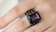 Expect Heavy REIGN - Purple Rhinestone Ring